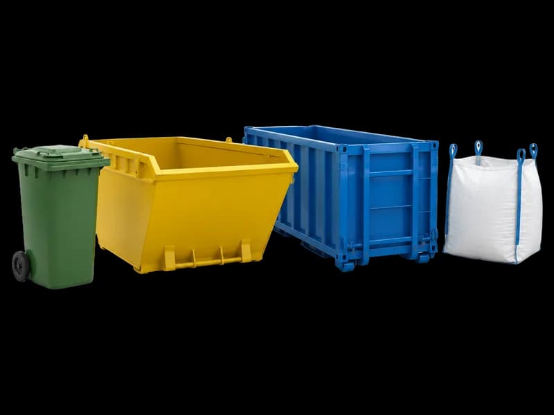 Wheelie bin, skip, RoRo container and bulk bag